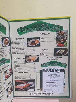 Menu photo 2 Las Tías Lupitas Tijuana, BCN