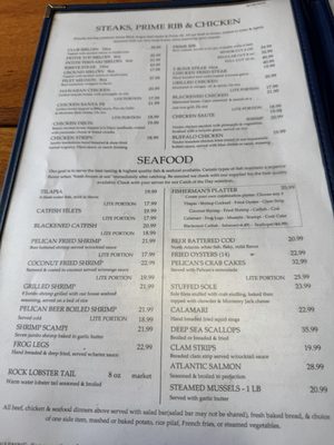 Menu photo 1 Pelican's Restaurant Midwest City, OK Menu photo 1 Pelican's Restaurant Midwest City, OK