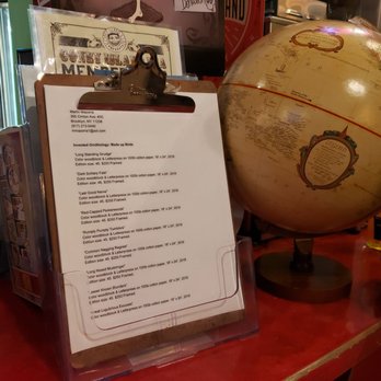The Freak Bar - Clipboard has a list of fake birds that might be on display... somewhere? I'm intrigued! Especially by "common nagging regrets" - Bars Near Me - New York, New York