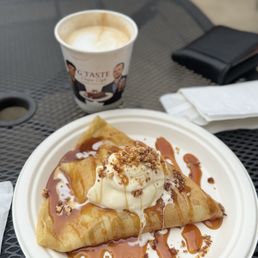 Delicious!!! I got a vanilla cappuccino and caramelized banana crepe! I'll be back!!