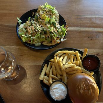 Tap That Downtown - Chicken Elote Tacos and Hot Chicken Sandwich (added cheese) - Bars Near Me - Phoenix, Arizona Tap That Downtown - Chicken Elote Tacos and Hot Chicken Sandwich (added cheese) - Bars Near Me - Phoenix, Arizona