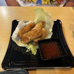 Perfectly crisp Vegetarian egg rolls with a delicious sauce