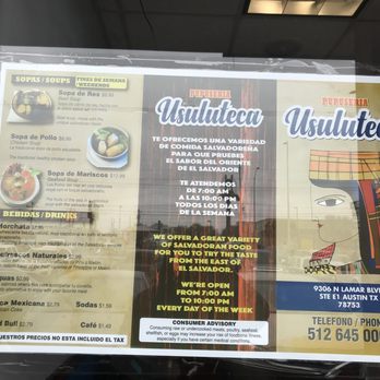 Pupuseria Usuluteca - a menu in a window - Salvadoran Near Me - Austin, Texas Pupuseria Usuluteca - a menu in a window - Salvadoran Near Me - Austin, Texas