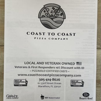 Coast to Coast Pizza - Menu - Pizza Near Me - Marathon, Florida Coast to Coast Pizza - Menu - Pizza Near Me - Marathon, Florida