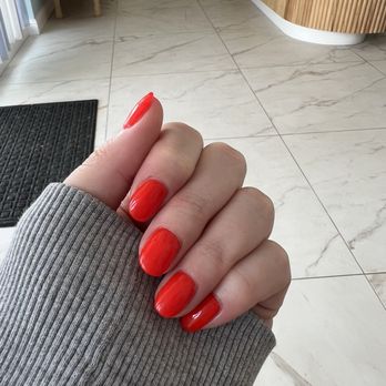 Oh's Nails & Spa - Builders gel with gel top on top Ferrari red - Nail Salons Near Me - Dublin, California