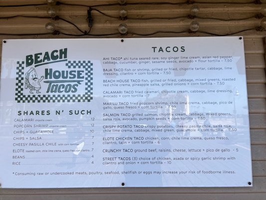 Menu photo 8 Beach House Tacos Ventura, CA