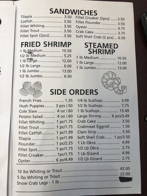 Menu photo 3 M & A Seafood Hampton, VA