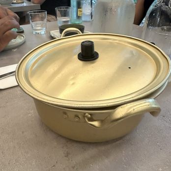 Phat Eatery - Beautiful gold pot with white rice in it - Malaysian Near Me - The Woodlands, Texas