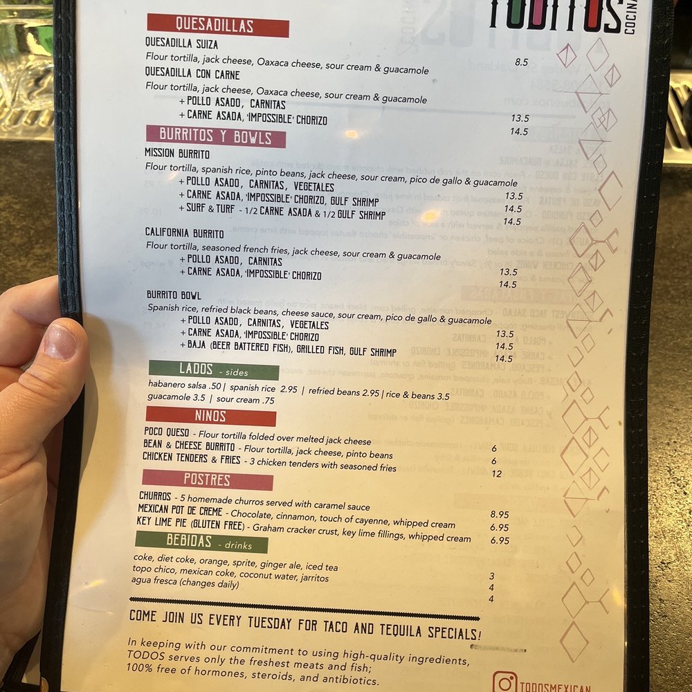 Todos - Menu - Mexican Near Me - Oakland, California Todos - Menu - Mexican Near Me - Oakland, California