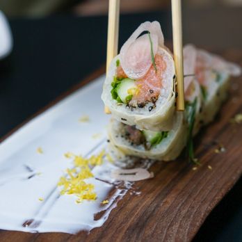 Uchi Miami - Smoked sake / think bagel and lox  IG: lunchwithlaur - Asian Fusion Near Me - Miami, Florida