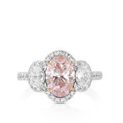 London Gold - Oval pink diamond engagement ring