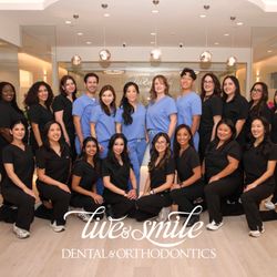 Live & Smile Dental & Orthodontics - Live & Smile Dental & Orthodontics group photo with staff, hygienist, assistants, front office, and doctors.