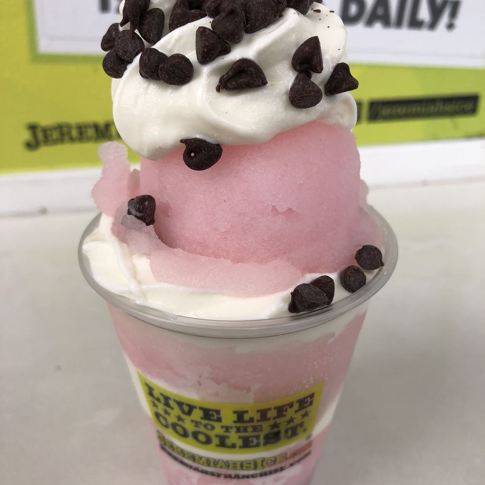 Jeremiah's Italian Ice - My kid got the new layer-in option with mini chocolate chips. Cute. - Desserts Near Me - Cooper City, Florida Jeremiah's Italian Ice - My kid got the new layer-in option with mini chocolate chips. Cute. - Desserts Near Me - Cooper City, Florida