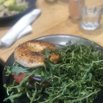 Cafe Patachou - Smoked Salmon / everything bagel and arugula. - Breakfast & Brunch Near Me - Indianapolis, Indiana Cafe Patachou - Smoked Salmon / everything bagel and arugula. - Breakfast & Brunch Near Me - Indianapolis, Indiana
