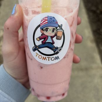 Boba TomTom - 10. Strawberry Milk Tea - Coffee & Tea Near Me - Fairfax, Virginia