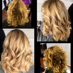 Mels Hair Services - Before and after color correction/ color refresh with a balayage/ foilyage . Haircut and style .