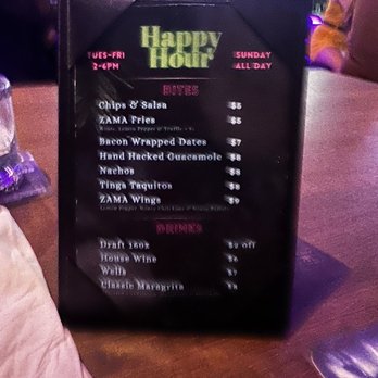Zama - Happy Hour Menu - Lounges Near Me - Fullerton, California