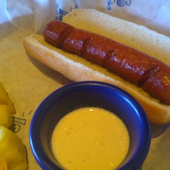 Islands Restaurant - Kids meal: Hot dog with pineapple and yogurt dip, comes with drink- $5.25 - Sports Bars Near Me - Irvine, California