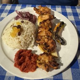 The Chicken Shish had a great flavorful and the rice was so good.