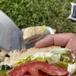 Toasted everything bagel with lox cream cheese, tomato onion cucumber, lettuce Toasted everything bagel with lox cream cheese, tomato onion cucumber, lettuce
