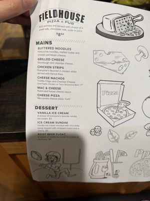 Menu photo 1 The Fieldhouse Pizza & Pub Spokane, WA Menu photo 1 The Fieldhouse Pizza & Pub Spokane, WA