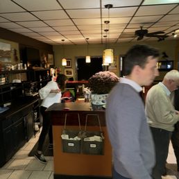 a group of people in a restaurant