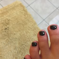 Arcadya Salon & Day Spa - Pedicure- Not okay, the polish isn't painted close to the cuticle and the top coat looks funny.