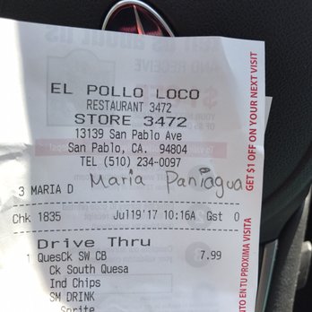 El Pollo Loco - still haven't been contacted by management and wasn't even offered a refund or even a sorry - Mexican Near Me - Richmond, California El Pollo Loco - still haven't been contacted by management and wasn't even offered a refund or even a sorry - Mexican Near Me - Richmond, California