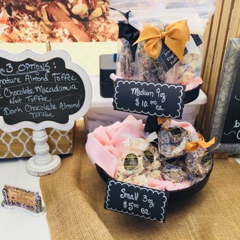 Jenna's English Toffee - a display of english toffees - Desserts Near Me Jenna's English Toffee - a display of english toffees - Desserts Near Me