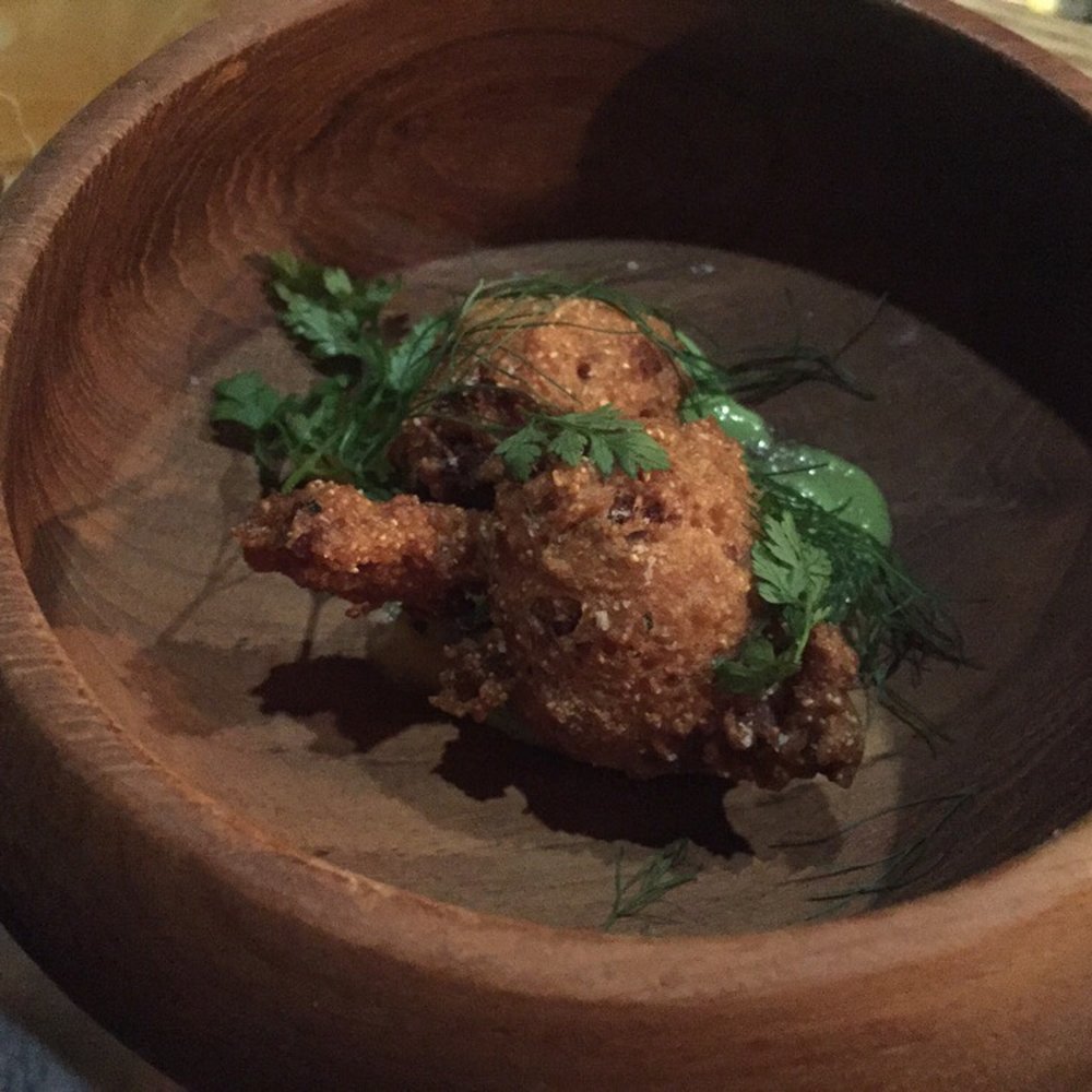 Lazy Bear - Duck Confit Hushpuppies - New American Near Me - San Francisco, California Lazy Bear - Duck Confit Hushpuppies - New American Near Me - San Francisco, California