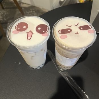 Boba Life - Left: Large Jasmine milk tea with boba and light ice Right: Large Assam milk tea with boba and light ice - Bubble Tea Near Me - La Mesa, California Boba Life - Left: Large Jasmine milk tea with boba and light ice Right: Large Assam milk tea with boba and light ice - Bubble Tea Near Me - La Mesa, California