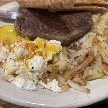 Broadway Cafe - Hamburger steak, potatoes, eggs, toast. Great! - Bars Near Me - Butler, Indiana
