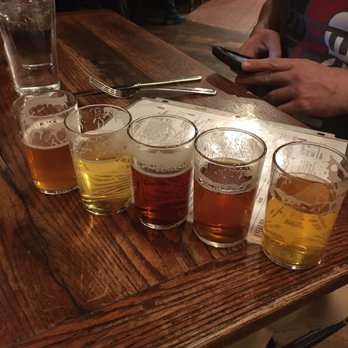 Devils Backbone Brewing Company - Seasonal beer flight (sorry, we were too excited to sample before the photo!) - American Near Me - Roseland, Virginia