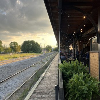 The Filling Station Microbrewery - Exterior, on tracks - Pizza Near Me - Traverse City, Michigan