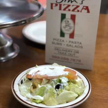 Jim's Pizza - a plate of salad on a table - Pizza Near Me - Durand, Michigan Jim's Pizza - a plate of salad on a table - Pizza Near Me - Durand, Michigan