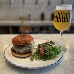 TØRST - Dry-Aged Burger (Smoked Tomato Jam, Gruyère, Sprouts, Red Onion, Toasted Brioche Bun)