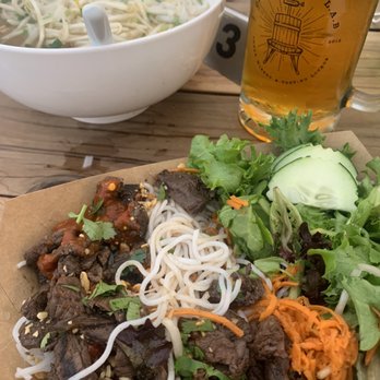 Da Nang Vietnamese Eatery - Veggie Pho and Steak with Noodles. Delicious coder from the Wine Lab! - Food Trucks Near Me - Eugene, Oregon