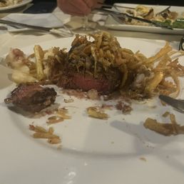 8oz U.S.D.A. PRIME FILET MIGNON 8 OZ served medium-rare with fried onions. Out of this world 8oz U.S.D.A. PRIME FILET MIGNON 8 OZ served medium-rare with fried onions. Out of this world