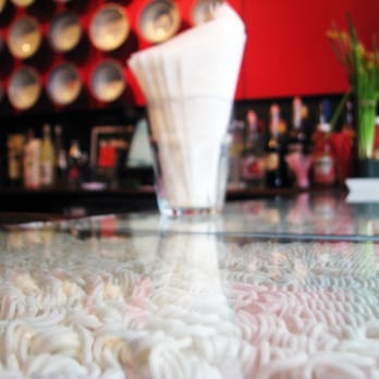 IPPUDO NY - An interesting counter design--I hope that kind of noodle is only used for display, and what happens if you spill beer on top? - Ramen Near Me - New York, New York