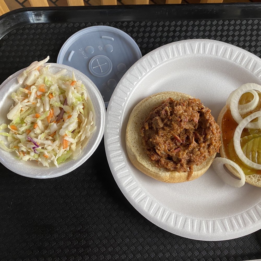Jerry Mikeskas BBQ & Catering - Beef brisket sandwich with Cole slaw - Barbeque Near Me - Columbus, Texas Jerry Mikeskas BBQ & Catering - Beef brisket sandwich with Cole slaw - Barbeque Near Me - Columbus, Texas