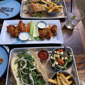 Draft Republic Carlsbad - Blackened grilled chicken sandwich with Parmesan truffle fries, wings, surf and turf sandwich with Parmesan truffle fries - Comfort Food Near Me - Carlsbad, California Draft Republic Carlsbad - Blackened grilled chicken sandwich with Parmesan truffle fries, wings, surf and turf sandwich with Parmesan truffle fries - Comfort Food Near Me - Carlsbad, California