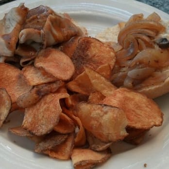 The Breezy - Pulled Pork Sandwich With Gravy, Sauteed Onions & Homemade Chips - American Near Me - Greenwood Lake, New York