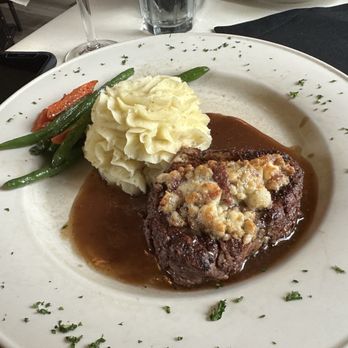 The Grove House - Char-Grilled 8oz Angus Filet w/ whipped potatoes and fresh vegetables - New American Near Me - Rochester, New York The Grove House - Char-Grilled 8oz Angus Filet w/ whipped potatoes and fresh vegetables - New American Near Me - Rochester, New York