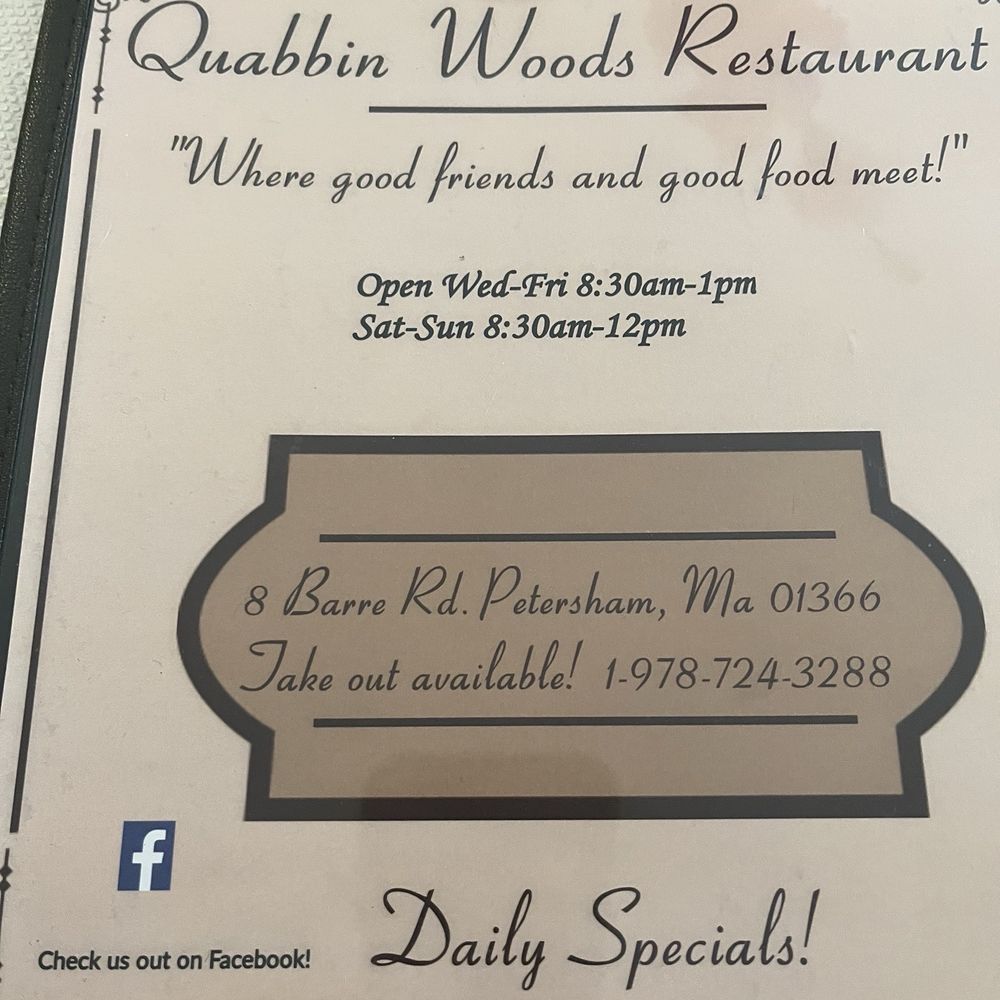 Quabbin Woods Restaurant - New American Near Me - Petersham, Massachusetts