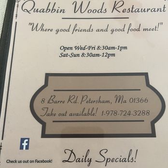 Quabbin Woods Restaurant - New American Near Me - Petersham, Massachusetts