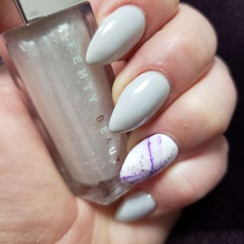 Magic Nails - Fullset no-chip, with marble accent nail. Done by Vy. - Nail Salons Near Me - Oak Brook, Illinois