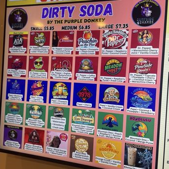 The Purple Donkey - Dirty soda menu - Specialty Food Near Me - Flagler Beach, Florida The Purple Donkey - Dirty soda menu - Specialty Food Near Me - Flagler Beach, Florida