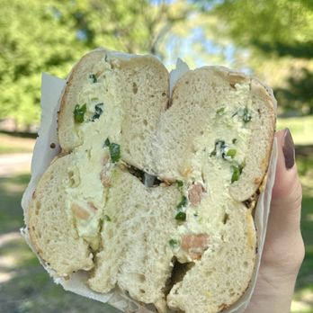 Pio Bagel Flatbush - Everything bagel with lox and scallion cream cheese - Bagels Near Me - Brooklyn, New York