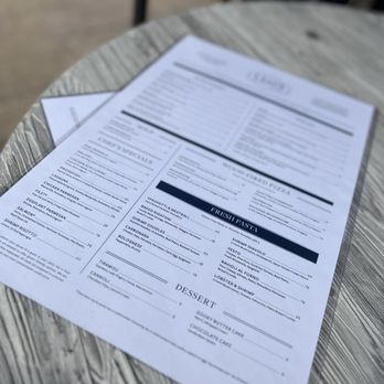 Leo's Italian Social - a menu on a table - Italian Near Me - Charlotte, North Carolina