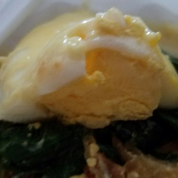 Beach Cafe - Overdone egg. Not poached. Maybe that's for the best because maybe I'd've gotten sick from their lack of care on simple things. - Burgers Near Me - Las Vegas, Nevada